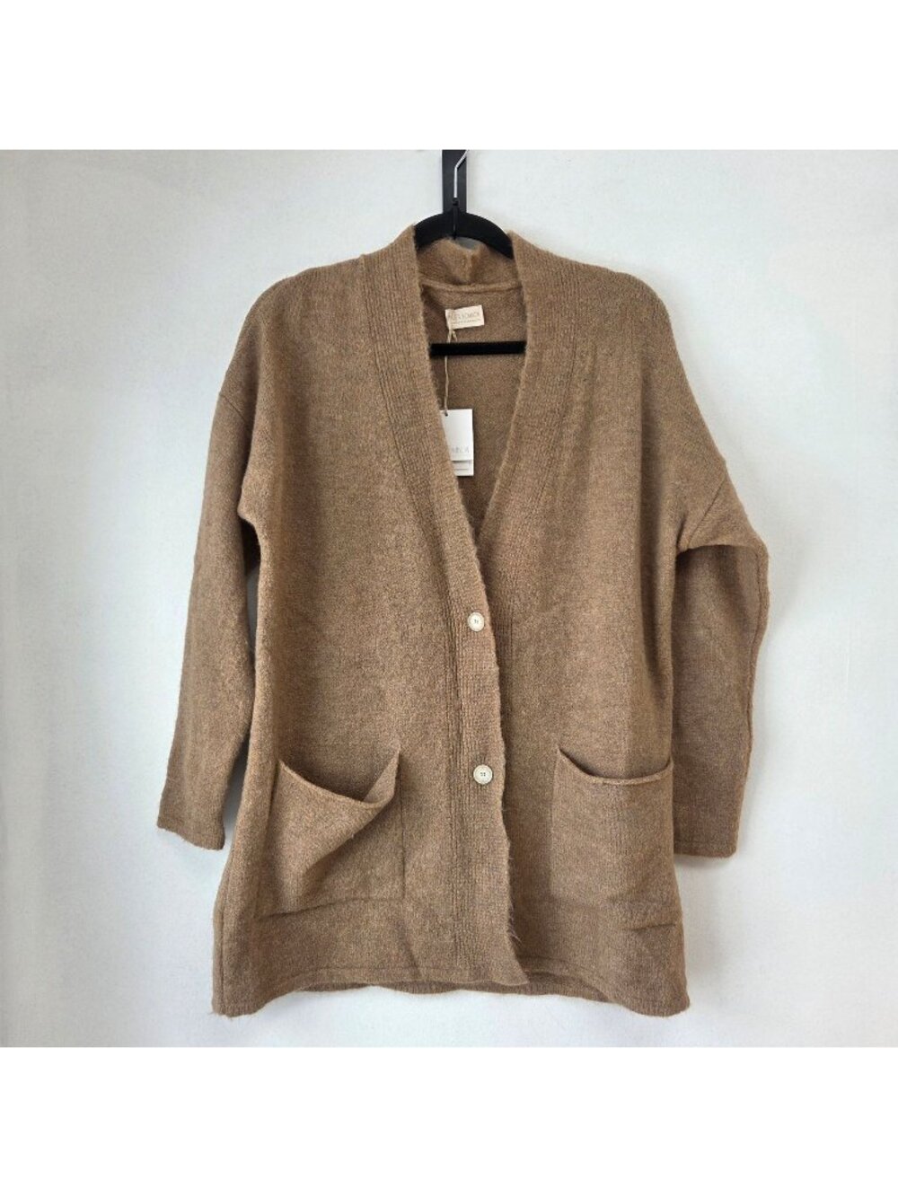 NWT Mus & Bombon Cozy Camel Cardigan Sweater Button Front Soft Women's S